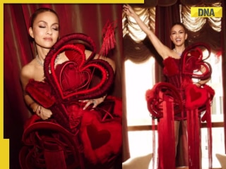 Jeff Bezos and Lauren Sanchez's wedding: Natasha Poonawalla turns heads in bold red 3-D ensemble