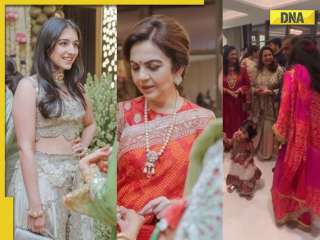 Mukesh Ambani, Nita Ambani along with 'badi bahu' Shloka, 'choti bahu' Radhika shine in traditional outfits at wedding; see pics