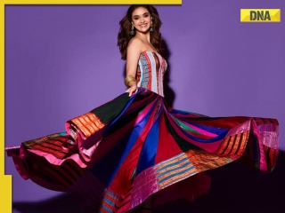 In PICS: Keerthy Suresh turns heads in bold colour rainbow lehenga for upcoming film promotions
