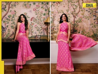 Isha Ambani's pink bandhani gown by Roberto Cavalli is stunning mix of Indian art with Italian fashion