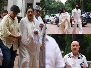 Kuku Kohli prayer meet: Aruna Irani looks devastated, Vicky Kaushal, Katrina Kaif, Anupam Kher mourn loss of Phool aur Kaante director