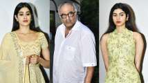 Video: Janhvi Kapoor and Boney Kapoor break down in tears at the speci...