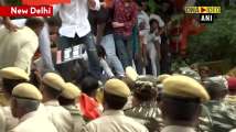 Police detains BJP workers for protesting against CM Kejriwal over his rema...
