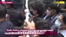 Delhi Police detains Priyanka Gandhi during protest march against farm laws...