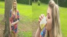 This girl drinks dog's urine every day, the reason will leave you...