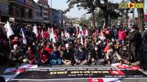 Three former Nepal Prime Ministers protest against dissolution of parliamen...