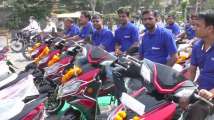 Company gifts electric scooters to employees on Diwali