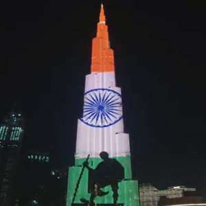 Burj Khalifa lit up with Mahatma Gandhi's image as tribute to mark his birth anniversary: Watch - Vimarsana News