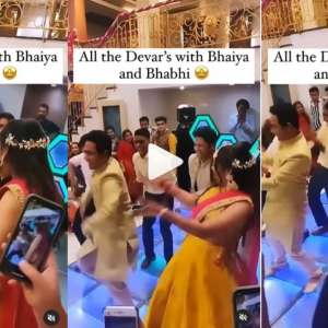 Bhabhi-Devar ka dhaansu dance! Bride shakes a leg with brothers-in-law on popular Bollywood song - Vimarsana News