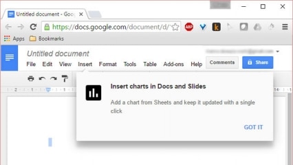 Insert charts into Google Docs and Sheets