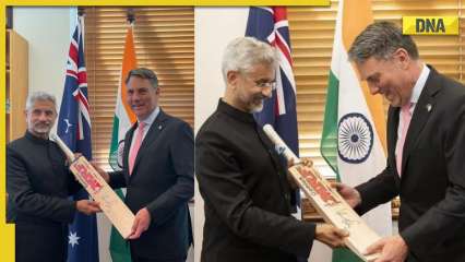 India’s Foreign Minister S Jaishankar gifts signed bat from Virat Kohli to Deputy PM of Australia; See pics