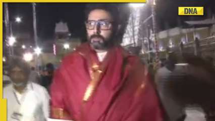 Abhishek Bachchan seeks blessings at Tirupati Balaji temple on dad Amitabh Bachchan’s 80th birthday