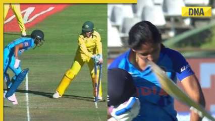 Watch: Harmanpreet Kaur throws bat in frustration after getting out in an unfortunate manner in T20 WC semi-final