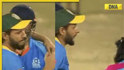 LLC 2023: Shahid Afridi almost hugs female umpire in hilarious confusion, video of his reaction goes viral