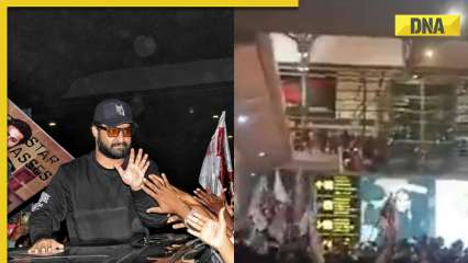 Jr NTR gets mobbed by fans at Hyderabad airport as he returns from US after Oscars ceremony, video goes viral
