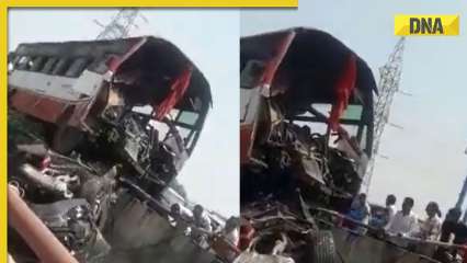 Greater Noida: Roadways bus rams Mercedes, throws car off underpass, leaves many passengers injured