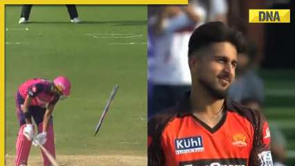 IPL viral video of the day: Flying stumps, stunned Devdutt Padikkal; watch Umran Malik’s fiery 149 kph delivery