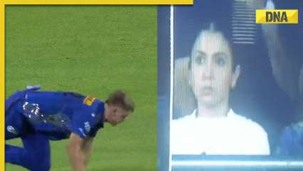 Watch: Anushka Sharma’s reaction goes viral after Dinesh Karthik’s dropped catch during MI vs RCB match