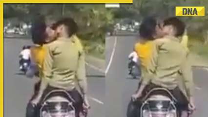 Uttar Pradesh: Video of 2 men kissing each other while riding scooty in Rampur goes viral