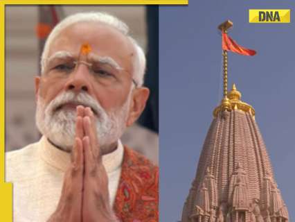 PM Modi hoists saffron flag at Ayodhya's Ram Mandir, RSS Chief Mohan Bhagwat, UP CM Yogi also present, watch