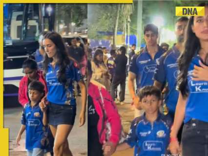 Hardik Pandya's GF Mahieka Sharma protects his son Agastya from paparazzi; netizens react to viral video:  'Waah kya acting...'