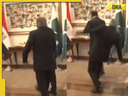 US-Israel-Iran war: Pakistan's Deputy PM Ishaq Dar trips, falls flat while greeting foreign ministers over taljs on middle east crisis, WATCH