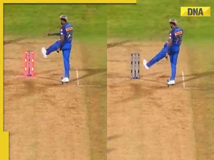 Hardik Pandya loses cool, nearly kicks stumps after MI suffer 6-wicket defeat to SRH, watch viral video