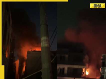 Delhi Fire: Dramatic video shows massive blaze, thick plumes of smoke emerge engulfing residential building in Vivek Vihar, 9 killed