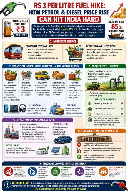 Petrol, diesel price increase: How could it slash GDP growth rate, hit Indian economy? Explained