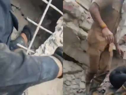 'Aapko bacha lenge': Firefighter reassures trapped victim as under-construction building collapses in Delhi's Rohini; Watch