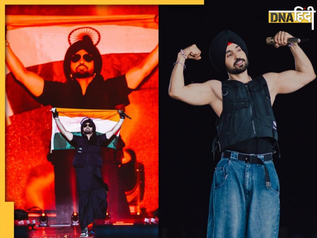 Diljit की आवाज पर थमी दिलवालों की दिल्ली, स्टेज से लहराया तिरंगा, देखें शो की फोटोज