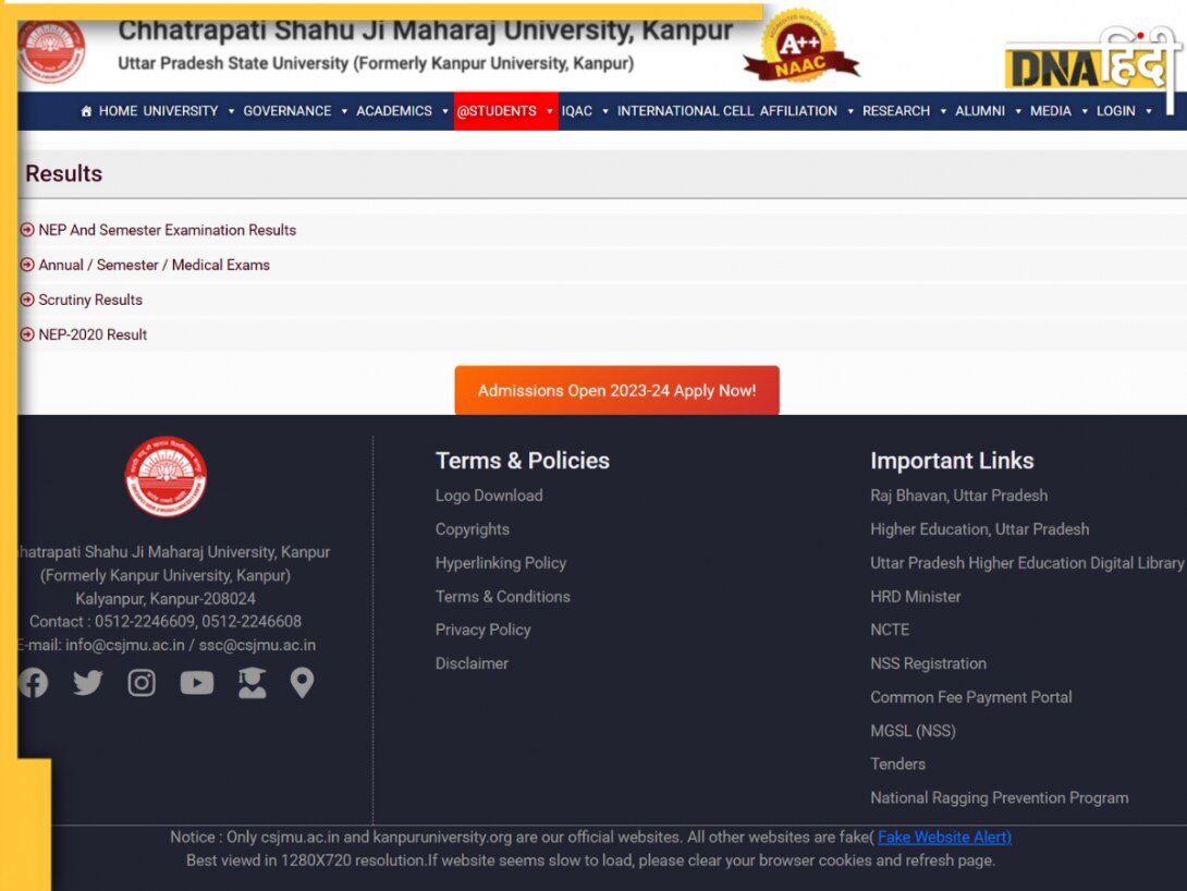 CSJMU Result 2025: कानपुर यूनिवर्सिटी के UG और PG कोर्स की मार्कशीट कैसे करें डाउनलोड?