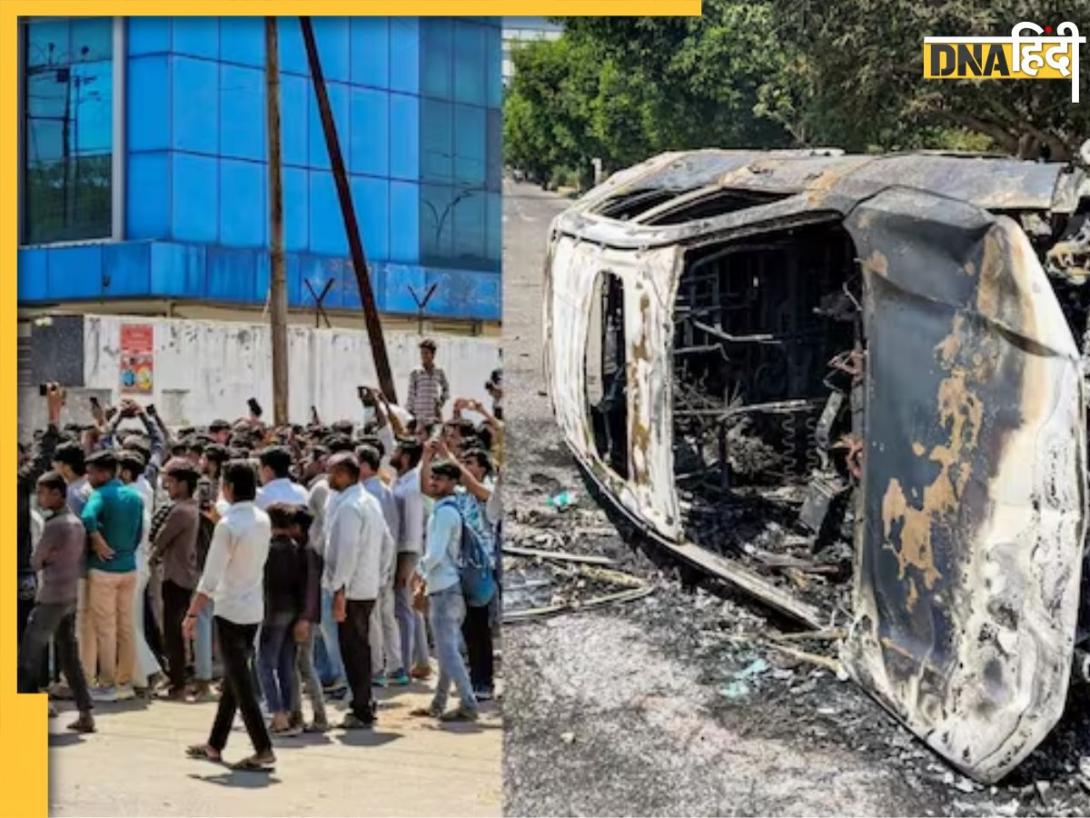 कर्मचारियों की भीड़ में छिपे उपद्रवियों ने काटा बवाल, गाड़ियों को आग के हवाले कर राहगीरों को किया परेशान, जांच में जुटी पुलिस