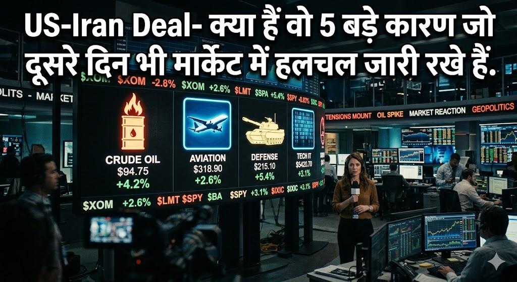 US–Iran डील के दूसरे दिन शेयर बाजार में किन सेक्टरों ने लगाई छलांग? जानिए 5 बड़े कारण और क्या रहा असर
