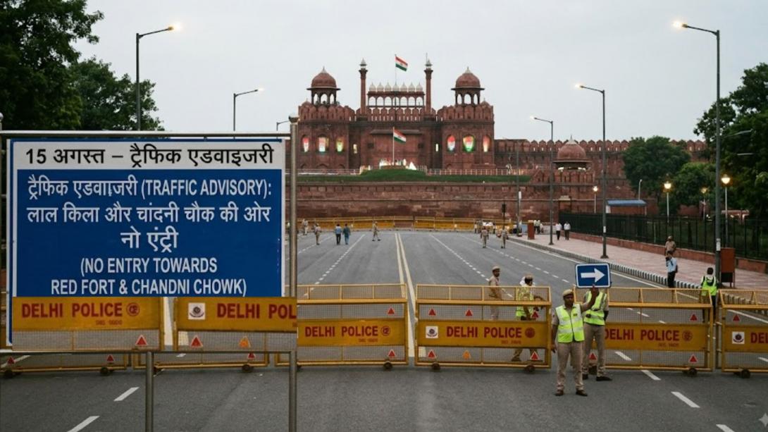 15 अगस्त के लिए ट्रैफिक एडवाइजरी लागू, लाल किले से लेकर चांदनी चौक और रिंग रोड तक नो एंट्री