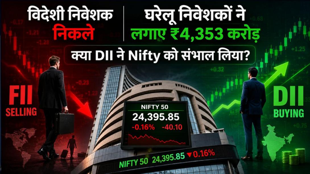FII बिकवाली के बीच DII ने झोंके ₹4,353 करोड़, फिर भी Nifty क्यों नहीं चढ़ा? जानिए बाजार का असली खेल