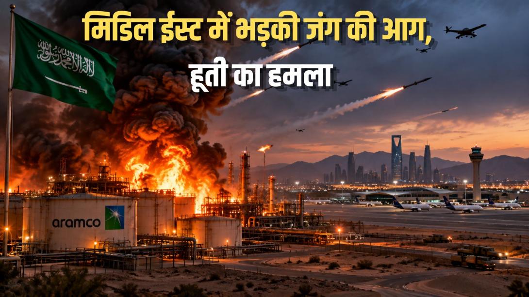मिडिल ईस्ट में फिर भड़की जंग की आग! सऊदी के तेल ठिकानों और एयरपोर्ट पर हूती हमला, 73 लोग घायल